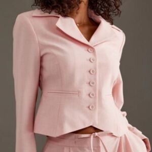 NWT ALIGNE Sophia Cropped Jacket Blazer US 2 - UK 6 Soft Pink